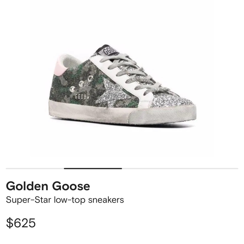 Golden Goose Superstar Glitter Camo Size 39